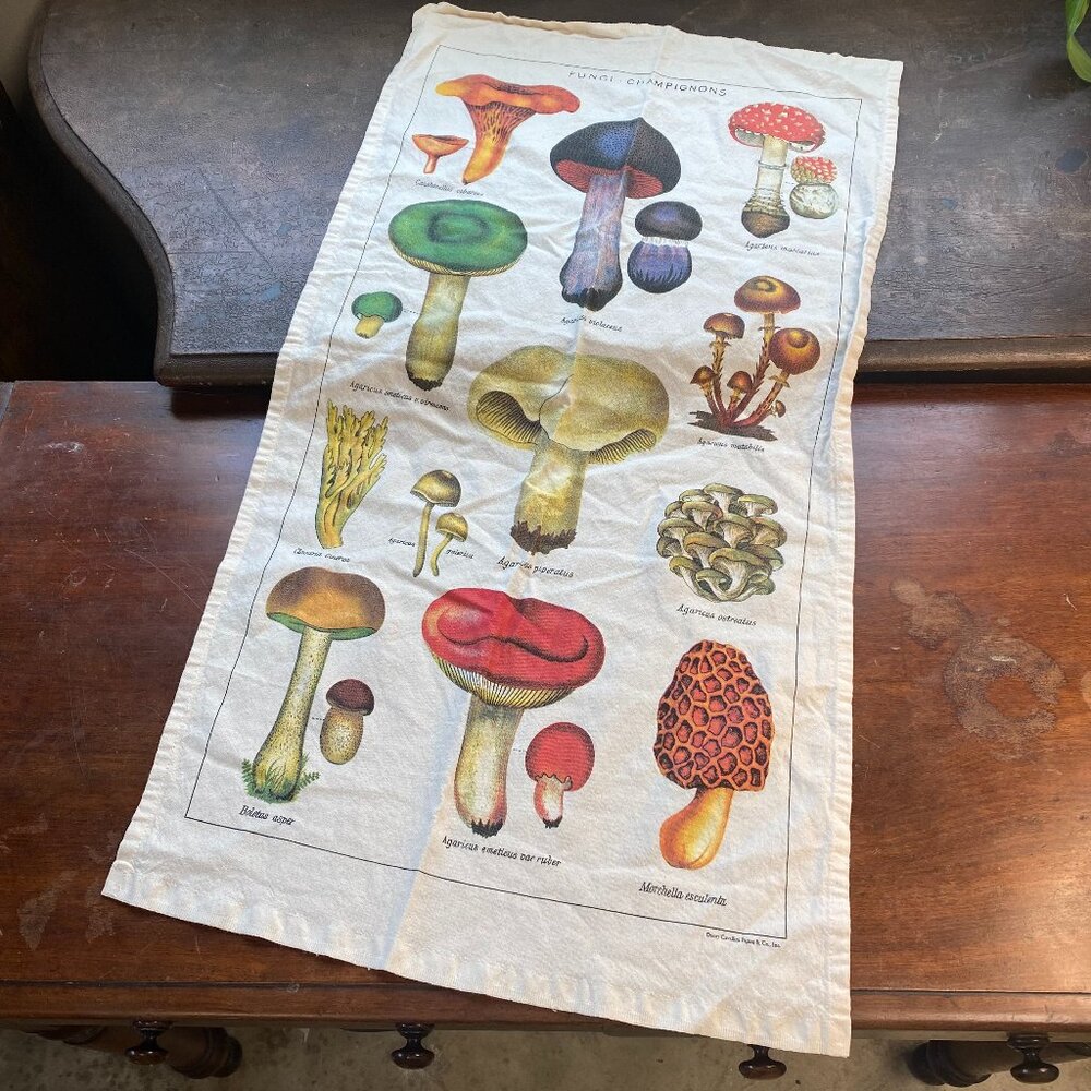 Mushrooms Printed Tapestry Flag, Tea Dish Towel